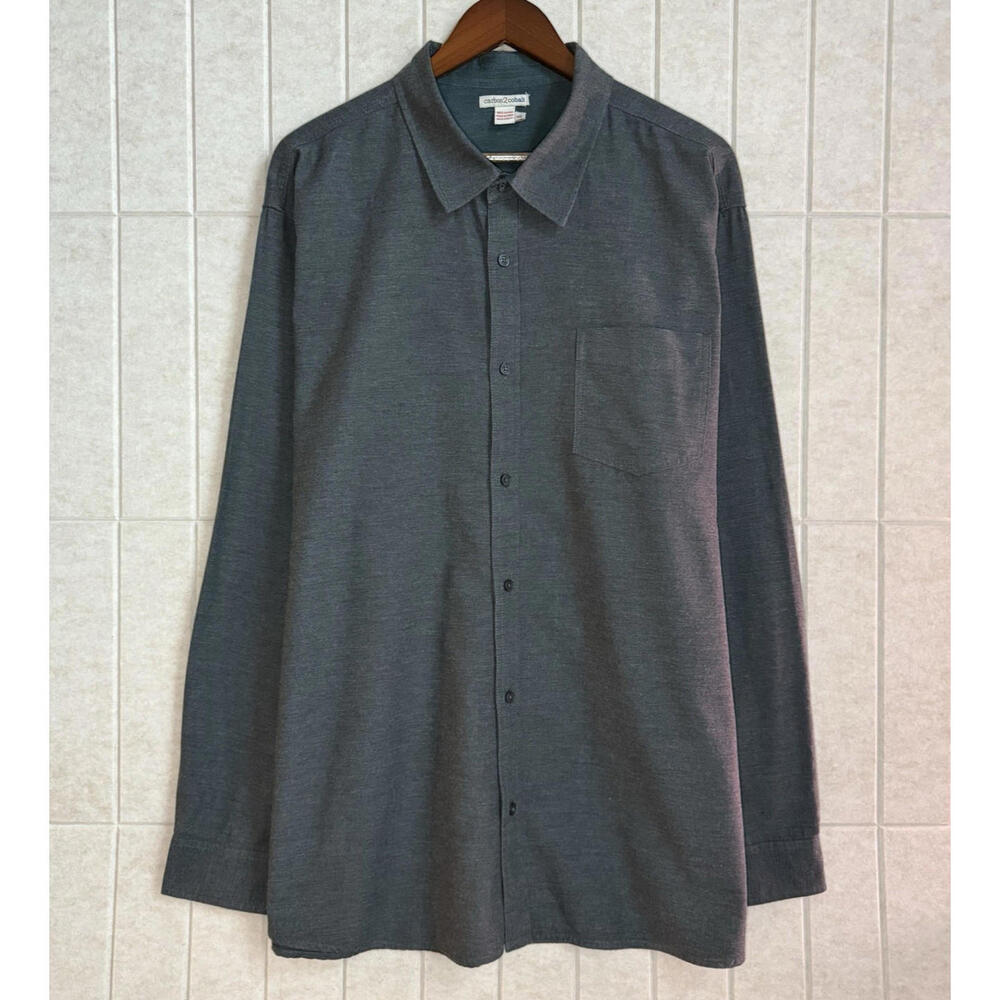 Carbon2Cobalt RN#129641 Charcoal 100% Cotton Jersey‎ Button Down Shirt Mens XXL